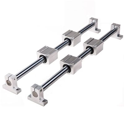 Coavoo 2-Pack 20 x 360 mm Linear Shafts with 4 SCS20UU Bearing Blocks and 4 SK20 Supports