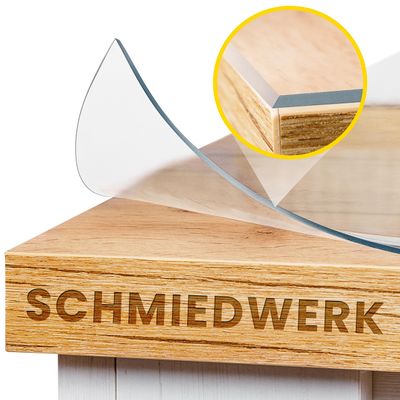 SCHMIEDWERK Clear Custom-Fit Table Protector, 2 mm, Comfort Edge, 85 x 205 cm