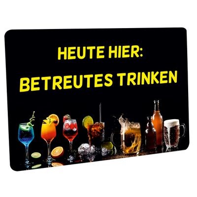 Crealuxe Doormat “Here Today: Supervised Drinking” – 60 x 40 cm – Non-Slip Rubber Backing – Felt Surface