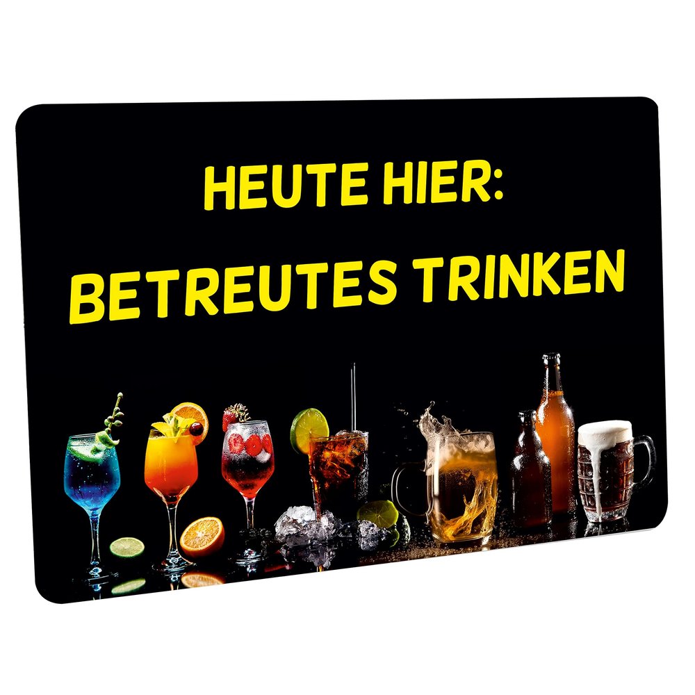 Crealuxe Doormat “Here Today: Supervised Drinking” – 60 x 40 cm – Non-Slip Rubber Backing – Felt Surface
