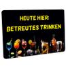 Crealuxe Doormat “Here Today: Supervised Drinking” – 60 x 40 cm – Non-Slip Rubber Backing – Felt Surface view 1