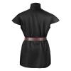 Men's Medieval Ailrik Tunic with Trim, Short Sleeve Viking Shirt, Black, L view 2