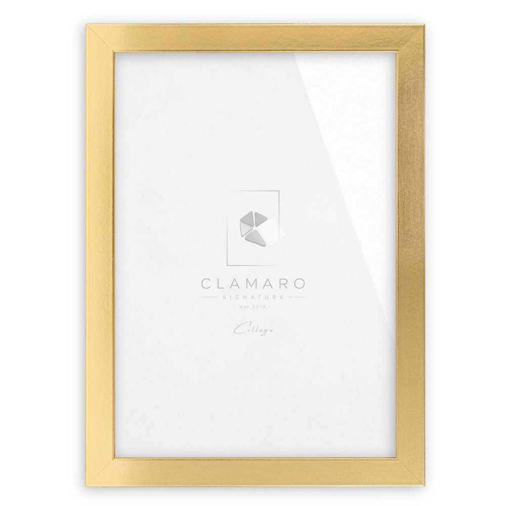 CLAMARO Collage Picture Frame, Square, MDF Wood, Glossy Gold, 34 x 48 cm