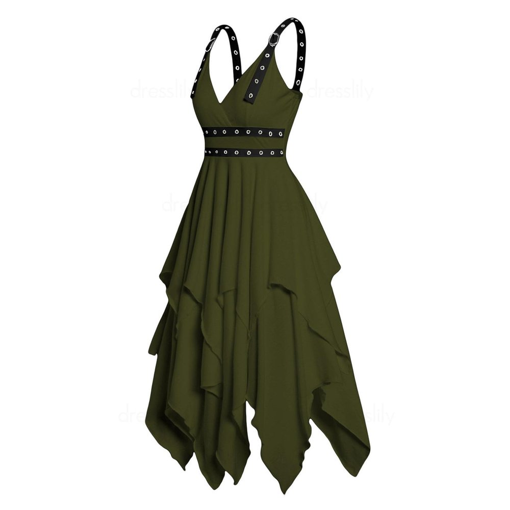 Steampunk Women's Knee-Length Gothic Corset Dress