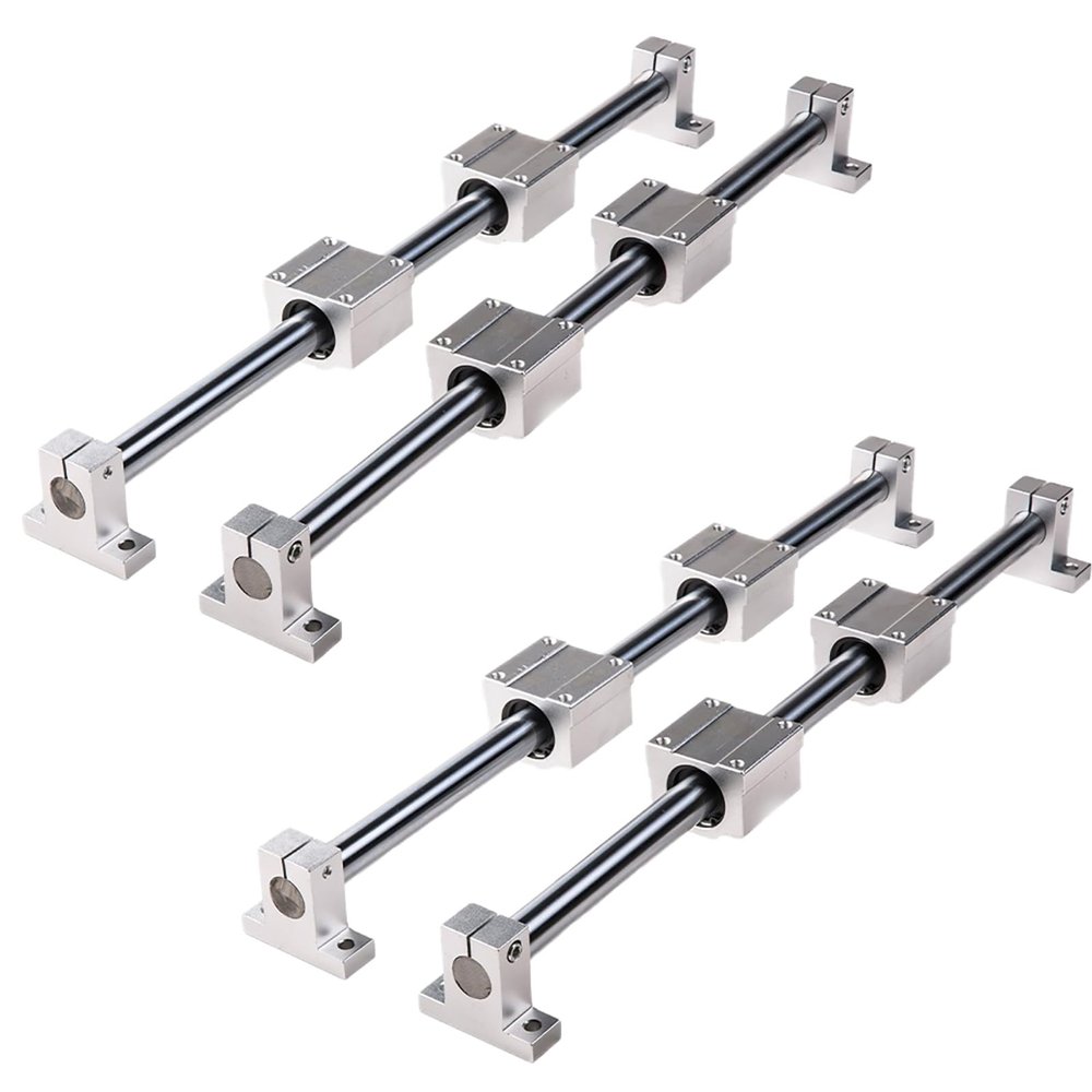 Coavoo 4-Pack 8 mm x 460 mm Linear Shafts with 8 SCS8UU Bearing Blocks and 8 SK8 Supports