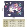 Cartoon Unicorn Fleece Throw Blanket, Soft Warm Blanket for Winter Bedding, Couch and Plush Housewarming Decor, Gift Idea, 203.2 x 152.4 cm view 3