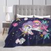 Cartoon Unicorn Fleece Throw Blanket, Soft Warm Blanket for Winter Bedding, Couch and Plush Housewarming Decor, Gift Idea, 203.2 x 152.4 cm view 4