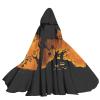 SCRAWLGOD Halloween Unisex Hooded Cloak, Full-Length Adult Costume, Halloween Pumpkin Branch, One Size view 1