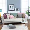 YSZBD Velvet Sofa Cover for L-Shaped and U-Shaped Sectional Sofas, White, 2-Piece 30 x 50 cm Pillowcase view 1