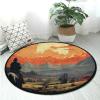 DNOVING Cowboy-Style Rug, Soft, Round, Non-Slip, Washable, 91 cm view 1