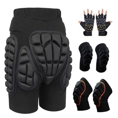 GAOSHI 3D Hip Protection Padded Shorts with EVA Impact Pads for Skiing, Skating, Snowboarding, and Skateboarding (C1, 3XL)