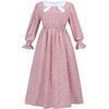 CR ROLECOS Women's Pioneer Prairie Dress, Colonial Bonnet and Apron Set, Pink Floral, XXL view 2