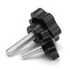 Knurled Screws with Grip, M4/M5/M6/M8/M10/M12, Plastic Grip, Plum, Hand-Tightening, Star-Shaped (Color: M5, 32 mm Head, Size) view 2