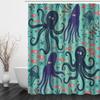 MUNOOR 3D Octopus Shower Curtain, 180 x 180 cm, with 12 Rings view 1