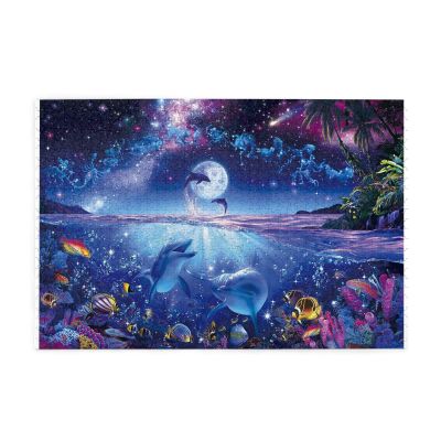 Colorful Sky and Ocean Blue Marine Life 3D Wooden Puzzle, 1,000 Pieces