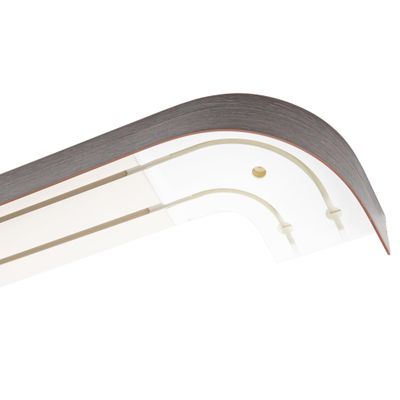 Garesa 2-Track Curtain Rail, White, Wenge Fascia with Return, 430 cm