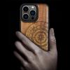 Carveit Solid Wood Case for iPhone 15 Pro with MagSafe Compatibility, Soft TPU Shock-Resistant Bumper, Walnut – The Compass before Kanagawa Waves view 2