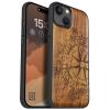 Carveit Wooden Case for iPhone 15 Plus, Walnut Vintage Compass view 1