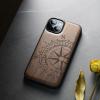 Carveit Wooden Case for iPhone 15 Plus, Walnut Vintage Compass view 4