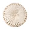 Imtrub Round Throw Pillow, 35 cm Velvet Pleated Pumpkin Cushion view 1