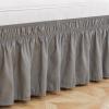 Solid Elastic Ruffle Bed Skirt, Soft Bed Protector, White, US King view 4