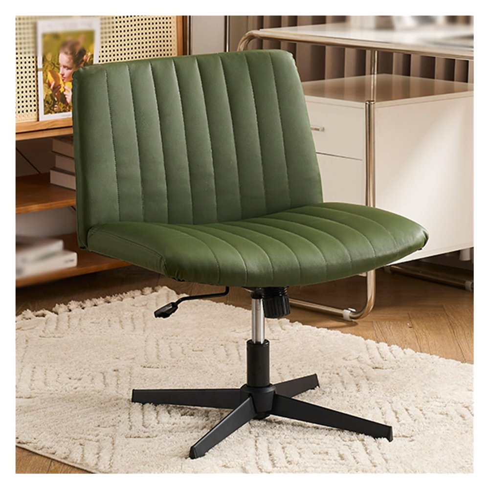 WIGSELBL Armless Wide Office Chair, Green