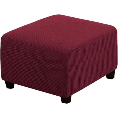 Leomix Stretch Ottoman Bench Slipcover, Square Ottoman Cover with Non-Slip Elastic Bottom, for Living Rooms, 68–76 cm