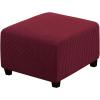 Leomix Stretch Ottoman Bench Slipcover, Square Ottoman Cover with Non-Slip Elastic Bottom, for Living Rooms, 68–76 cm view 1