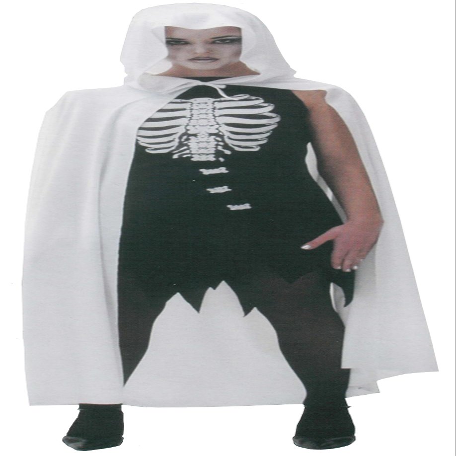 Brandsseller Women's Ghost Costume Cape and Dress for Carnival, Halloween and Bachelorette Parties, One Size L