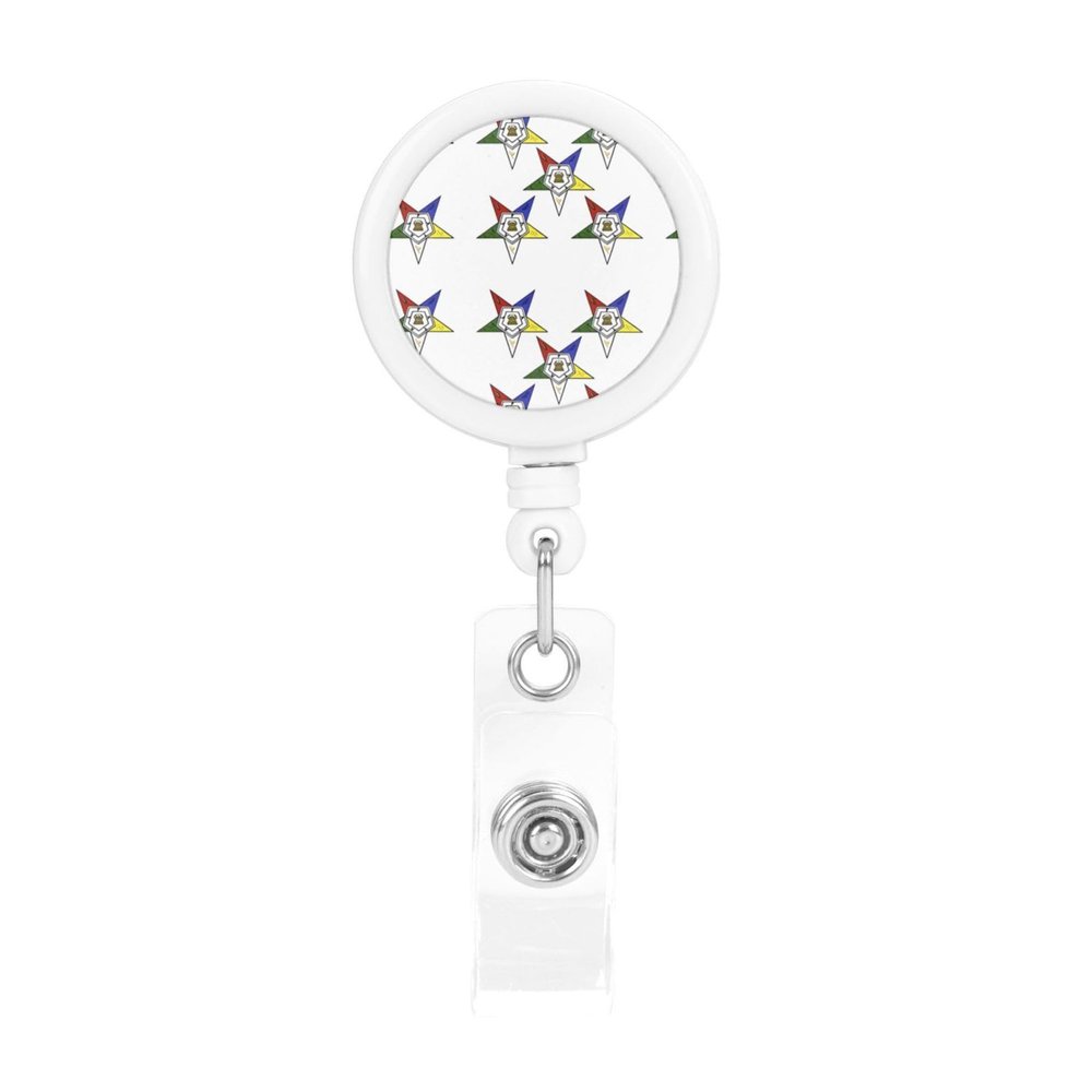 Stars Eastern Stars Retractable Badge Reel with Alligator Clip