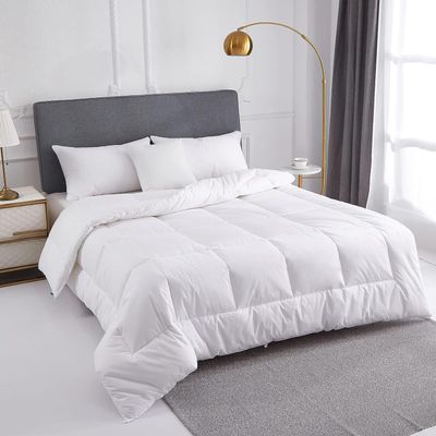 X&Z-XAOY Super-Soft Pima Cotton Deluxe Goose Feather Comforter, Fluffy Fall/Winter Warmth, 800+ Fill Power, Goose Down Duvet Insert (King)
