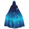 Blue Butterfly Hooded Cloak for Adults, Unisex view 1