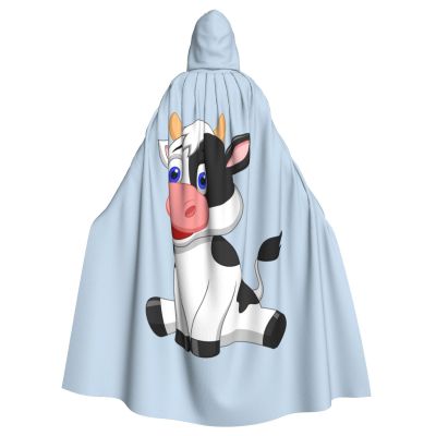 Dairy Cow Unisex Hooded Halloween Cloak Costume for Adults