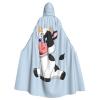 Dairy Cow Unisex Hooded Halloween Cloak Costume for Adults view 1