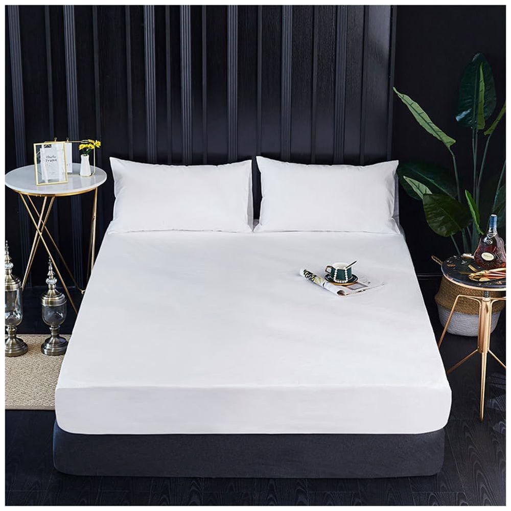 Fitted Sheet, Lightweight, Soft and Wrinkle-Free, Waterproof, Breathable and Dustproof Mattress Cover with Elastic, CL011-35, 200 x 220 + 30 cm