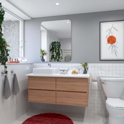 Alasta Elegant Bathroom Mirror, Vertical Wall-Mounted Mirror, Hanging Mirror - 45 x 100 cm