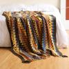 MHUQIA Knitted Tassel Throw Blanket 130 x 230 cm, Soft Fleece Boho Couch Blanket view 3