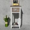 puraday Small Modern Wooden Nightstand with 1 Drawer, Brown/White view 3