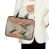 Surwin Laptop Sleeve Bag, Exotic Style, Water-Resistant and Dust-Resistant, with Handle and Zipper, Green Bird, 15-Inch view 2