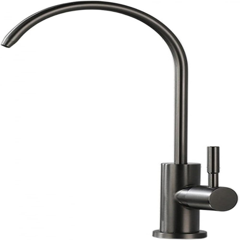 Kitchen Faucet, Gray Gooseneck Drinking Water Filter Faucet