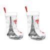 TOMPPY Paris Printed Christmas Stocking, White Plush, 45 cm, 1 Piece view 2