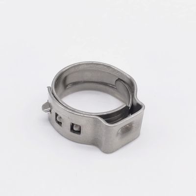 304 Stainless Steel One-Ear Stepless Sealing Hose Clamps, 17.8–21.0 mm, 50-Pack