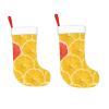 TOMPPY Christmas Stocking with Orange Pattern, Printed White Plush Cuff, 45 cm view 2
