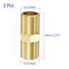 M METERXITY 2-Pack Brass Male-to-Male Pipe Fitting Extenders, G1/2 Thread, 50 mm view 3