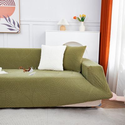 LJQAIZYL Waterproof Jacquard Sofa Cover for L-Shaped, U-Shaped and Sectional Sofas, Green, 2–3 Seats