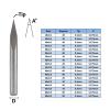 WZFC 10-Piece 3.175 mm Shank 3-Flute PCB Engraving Bit Set, Pyramid CNC Cutter, 30° x 0.1 mm view 2