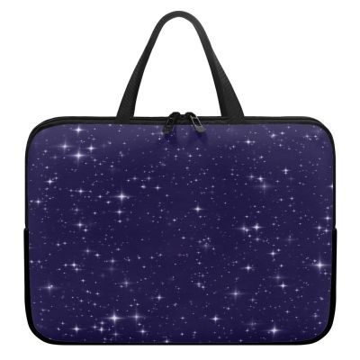 Surwin 10-Inch Laptop Sleeve with Handle and Zipper, 3D Blinking Galaxy Pattern