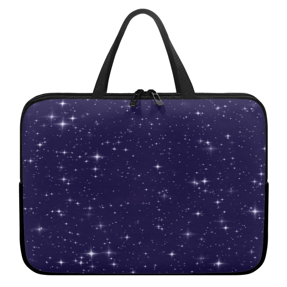Surwin 10-Inch Laptop Sleeve with Handle and Zipper, 3D Blinking Galaxy Pattern