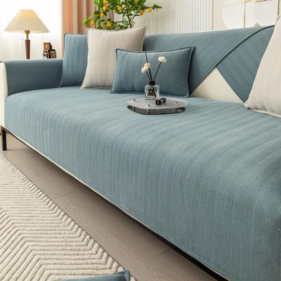 NELLN Funny Fluffy Non-Slip Sofa Cover, Chenille Herringbone Pattern, Color C, 110 × 210 cm