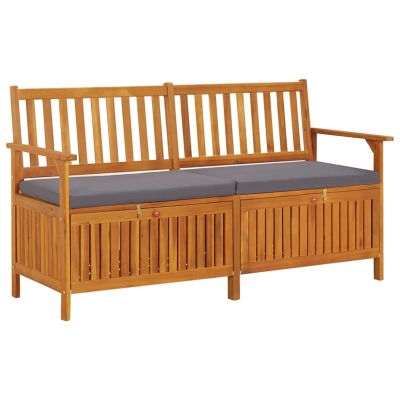 Festnight Garden Bench with Storage, Solid Acacia Wood, 148 x 62 x 84 cm